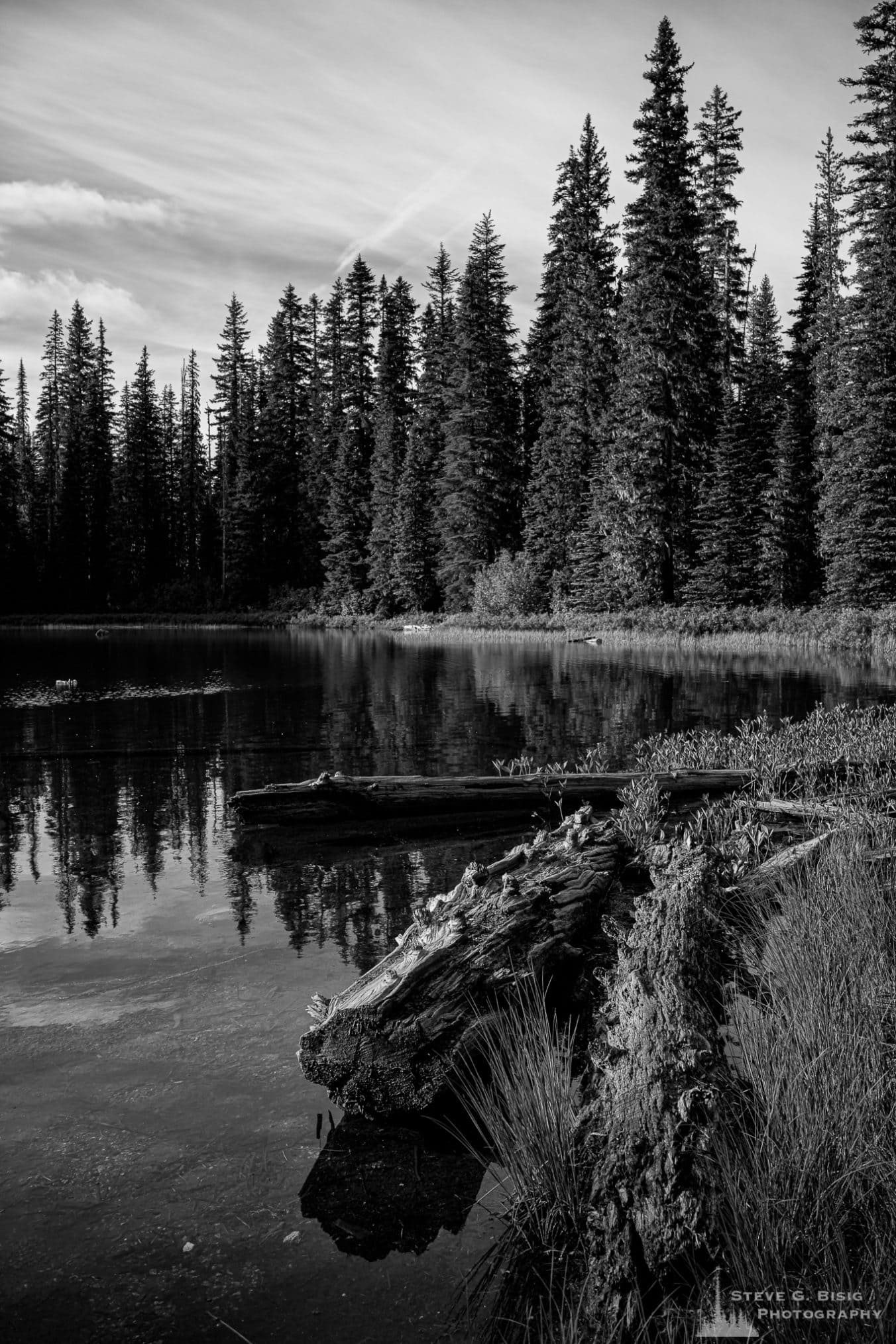 A landscape photograph of Chain of Lakes located in the Gifford Pinchot National Forest in southern Washington near the base of Mt. Adams.