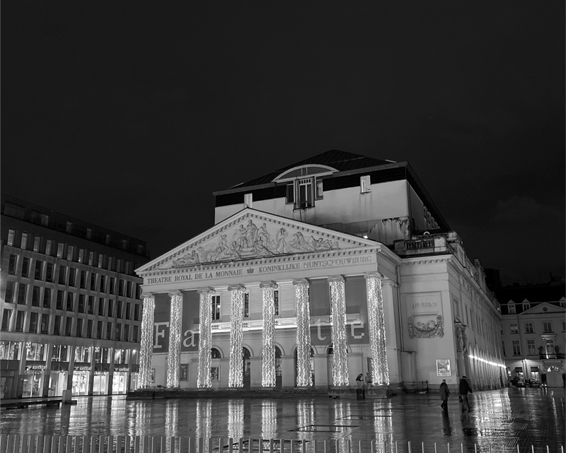 Brussels, Belgium after dark