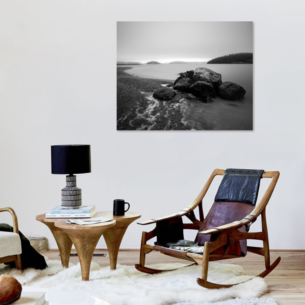 Pictured: Rocks, Ala Spit, Whidbey Island, Washington displayed as wall art in a room setting.