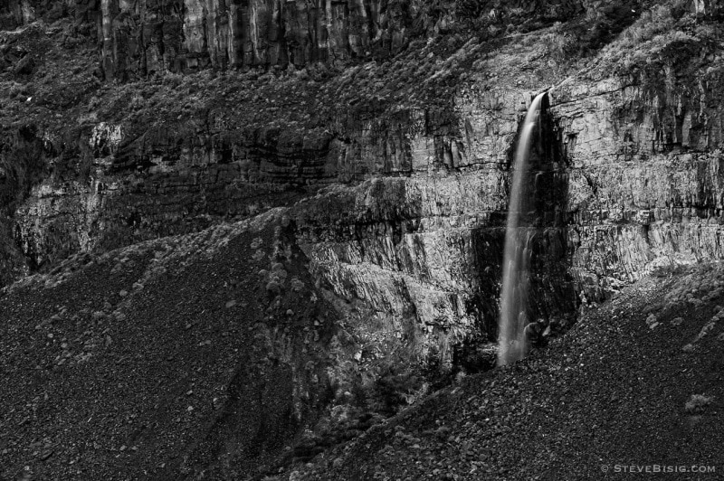 As you descend into Frenchman Coulee along the old Vantage Road, there is a small stream that drains from Hilton Lake and drops into the coulee along the North wall of the alcove. I've seen it called several names, including Frenchman Waterfall, Frenchman's Coulee Waterfall, and Stolp Falls.